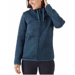 Womens Small MAMMUT CHAMUERA Hooded Jacket Sweatshirt hoodie Teal Blue